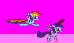 Size: 1894x1110 | Tagged: safe, artist:killerbug2357, derpibooru import, rainbow dash, twilight sparkle, twilight sparkle (alicorn), alicorn, pony, 1000 hours in ms paint, female, mare, ms paint