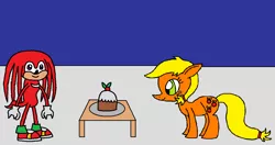 Size: 1204x634 | Tagged: 1000 hours in ms paint, applejack, artist:killerbug2357, crossover, derpibooru import, knuckles the echidna, ms paint, safe, sonic the hedgehog (series)