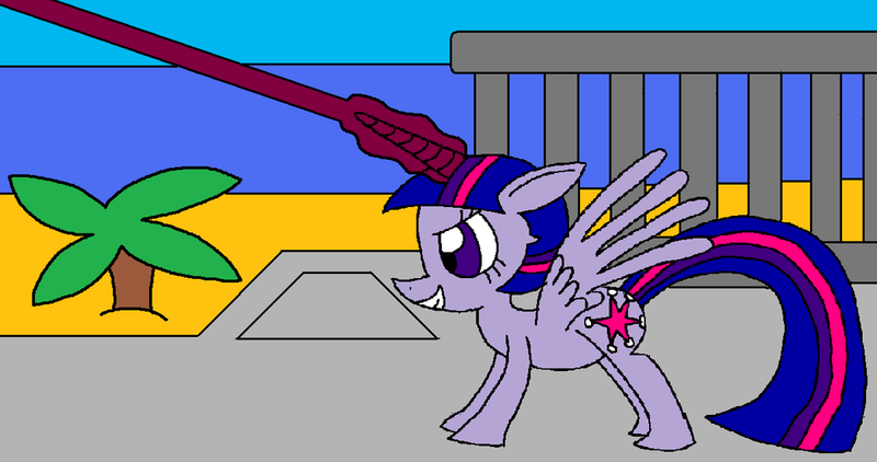 Size: 1024x540 | Tagged: safe, artist:killerbug2357, derpibooru import, twilight sparkle, twilight sparkle (alicorn), alicorn, pony, 1000 hours in ms paint, female, magic, mare, ms paint, solo