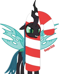 Size: 1279x1604 | Tagged: artist:roger334, candy, candy cane, derpibooru import, food, hearth's warming eve, inkscape, parody, ponyscape, queen chrysalis, safe, simple background, solo, transparent background, vector