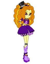 Size: 643x822 | Tagged: safe, artist:kombatantchampion, derpibooru import, adagio dazzle, equestria girls, rainbow rocks, animatronic, boots, clothes, dress, five nights at adagio's, five nights at freddy's, hat, high heels, shoes, simple background, skirt, solo, spikes, top hat, transparent background, vector, welcome to the show