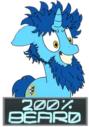 Size: 1475x2100 | Tagged: safe, artist:baratus93, derpibooru import, oc, oc:royal blue, unofficial characters only, pony, unicorn, 200% mad, beard, facial hair, faic, meme, metal gear, metal gear rising, rapeface, simple background, transparent background