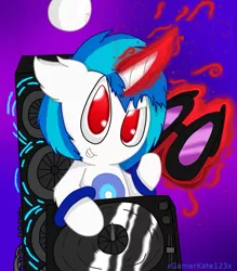 Size: 947x1079 | Tagged: artist:xgamerkate123x, chao, crossover, derpibooru import, magic, red eyes, safe, solo, sonic the hedgehog (series), species swap, speedpaint available, telekinesis, vinyl scratch