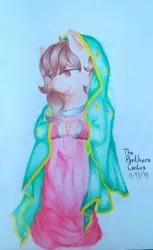 Size: 536x876 | Tagged: derpibooru import, guadalupana, latin american, oc, oc:maría teresa de los ponyos paguetti, religion, safe, traditional art, unofficial characters only, virgen de guadalupe, virgin mary