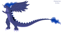 Size: 3079x1636 | Tagged: artist:pyrus-leonidas, back plates, derpibooru import, godzilla (series), kaiju, kaijufied, princess luna, safe, simple background, slit eyes, solo, tail plume, transparent background