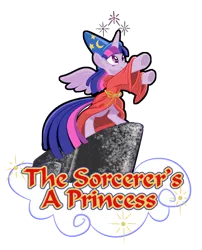 Size: 2695x3341 | Tagged: safe, artist:toonicorn, derpibooru import, twilight sparkle, twilight sparkle (alicorn), alicorn, pony, disney, female, mare, parody, pun, robe and wizard hat, solo, the sorcerer's apprentice