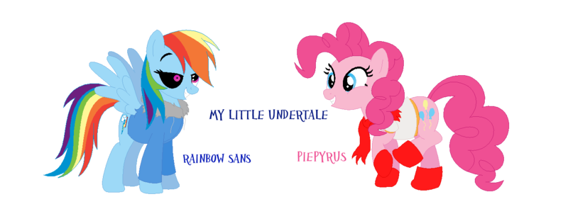 Size: 1446x564 | Tagged: artist:rickyschwifty, crossover, derpibooru import, papyrus, papyrus (undertale), pinkie pie, rainbow dash, safe, sans (undertale), undertale