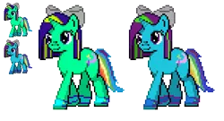 Size: 461x249 | Tagged: safe, artist:dmn666, derpibooru import, oc, oc:hailey stormlight, unofficial characters only, pony, unicorn, kiriban, pixel art, pokémon, ponymon, simple background, solo, transparent background