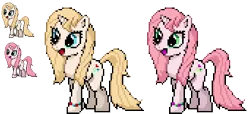 Size: 512x234 | Tagged: safe, artist:dmn666, derpibooru import, oc, oc:crystalrose, unofficial characters only, pony, unicorn, commission, pixel art, pokémon, ponymon, simple background, transparent background