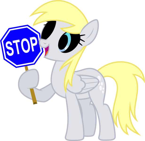 Size: 3573x3477 | Tagged: safe, artist:yanoda, derpibooru import, edit, edited edit, derpy hooves, pegasus, pony, rainbow falls, black sclera, derpy's flag, edit of an edit of an edit, female, gaster blaster, glowing eyes, glowing eyes of doom, hoof hold, mare, open mouth, recolor, sans (undertale), simple background, smiling, spoilers for another series, stop sign, transparent background, undertale, vector