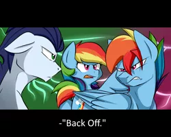 Size: 1080x864 | Tagged: safe, artist:chub-wub, derpibooru import, rainbow dash, soarin', pony, dashblitz, ex-boyfriend, female, glare, gritted teeth, jealous, male, rainbow blitz, rule 63, self ponidox, selfcest, shipping, straight