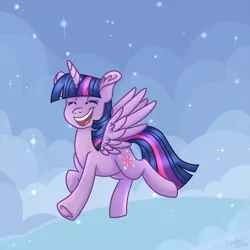 Size: 1000x1000 | Tagged: safe, artist:laydeekaze, derpibooru import, twilight sparkle, twilight sparkle (alicorn), alicorn, pony, female, mare, snow, snowfall, solo