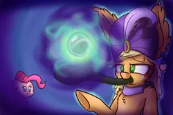 Size: 1280x853 | Tagged: applejack, artist:heir-of-rick, crystal ball, daily apple pony, derpibooru import, miss pie's monsters, monster pony, original species, pinkie pie, prehensile tongue, safe, species swap, tatzljack, tatzlpony