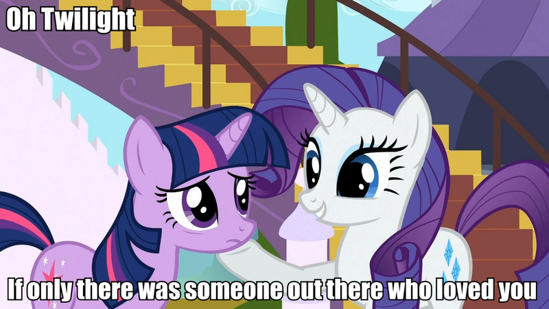 Size: 960x540 | Tagged: caption, derpibooru import, edit, frozen (movie), if only somebody loved you, image macro, meme, rarity, safe, screencap, text, the crystal empire, twilight sparkle