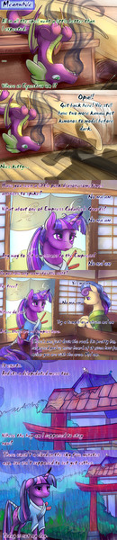 Size: 1280x5910 | Tagged: alternate universe, artist:viwrastupr, bon bon, clothes, cloven hooves, comic, derpibooru import, japan, kimono (clothing), safe, samurai twilight, spike, sweetie drops, tail wrap, tumblr, twilight sparkle