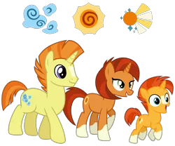 Size: 5000x4167 | Tagged: safe, artist:cheezedoodle96, derpibooru import, stellar flare, sunburst, sunspot (character), pony, unicorn, the cutie re-mark, absurd resolution, blaze (coat marking), coat markings, colt, colt sunburst, cutie mark, family, female, male, mare, simple background, socks (coat marking), stallion, transparent background, vector, younger