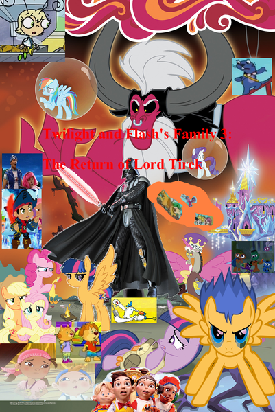 Size: 1204x1800 | Tagged: 1000 years in photoshop, alba, applejack, crossover, darth vader, derpibooru import, discord, doki, downvote bait, fan made, flash sentry, fluttershy, hopper, jake and the never land pirates, lazytown, lord tirek, mane six, oc, oc:starburst, pinkie pie, pip ahoy, pip (pip ahoy), poster, rainbow dash, rarity, safe, sportacus, star wars, stephanie, twilight's kingdom, twilight sparkle, wat, why, wildernuts, wtf