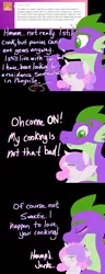 Size: 800x2092 | Tagged: artist needed, safe, derpibooru import, spike, sweetie belle, cooking, female, food, male, older, shipping, spikebelle, straight, sweetie belle can't cook, sweetie fail