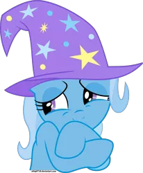 Size: 4352x5281 | Tagged: safe, artist:adog0718, derpibooru import, trixie, pony, unicorn, absurd resolution, bashful, clothes, female, hat, mare, simple background, solo, transparent background, trixie's hat, vector