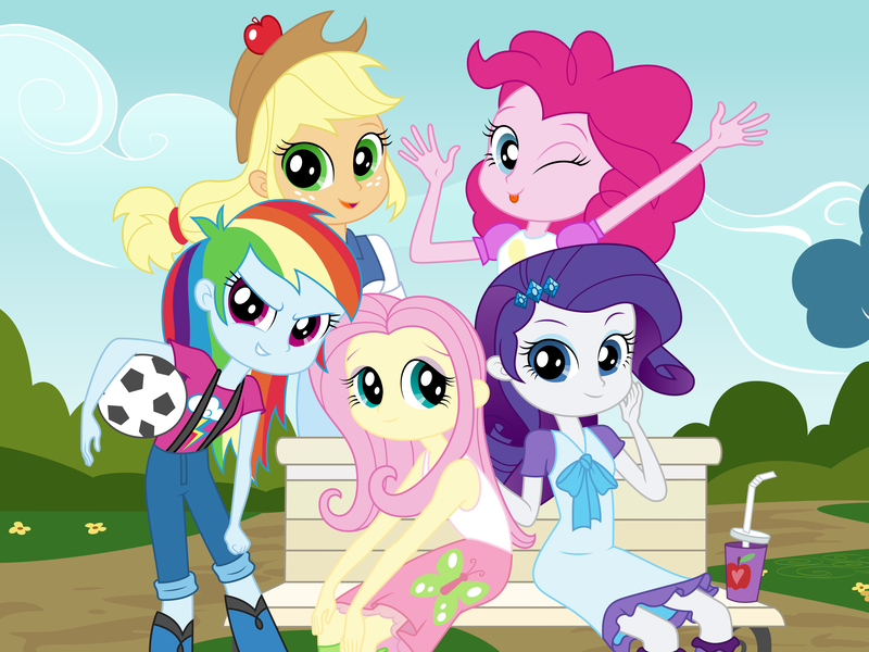 Size: 8280x6213 | Tagged: safe, artist:kiowa213, derpibooru import, applejack, fluttershy, pinkie pie, rainbow dash, rarity, equestria girls, equestria girls (movie), absurd resolution, balloon, bench, cup, cute, dashabetes, diapinkes, football, freshman, freshman fair, humane five, jackabetes, jewelry, mane six opening poses, raribetes, shyabetes, sports, vector, younger