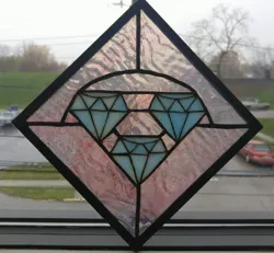 Size: 3233x2986 | Tagged: amethyst star, artist:tjglass, cutie mark, derpibooru import, irl, photo, photo craft, photo traditional art, safe, stained glass, stained glass (irl)