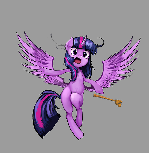 Size: 762x783 | Tagged: safe, artist:n3moni, derpibooru import, twilight sparkle, twilight sparkle (alicorn), alicorn, pony, female, mare, scepter, simple background, solo, twilight scepter