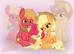 Size: 3100x2300 | Tagged: safe, artist:arielsbx, derpibooru import, apple bloom, applejack, big macintosh, earth pony, pony, apple siblings, apple sisters, applejack's parents, brother and sister, cutie mark, eyes closed, female, filly, male, mare, siblings, sisters, stallion, the cmc's cutie marks, zoom layer