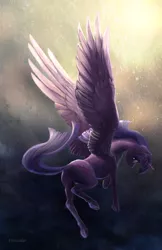 Size: 1600x2472 | Tagged: safe, artist:viwrastupr, derpibooru import, twilight sparkle, twilight sparkle (alicorn), alicorn, pony, butt, female, flying, mare, plot, solo