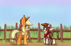 Size: 1750x1150 | Tagged: applejack, arizona cow, artist:heir-of-rick, community related, cow, daily apple pony, derpibooru import, hay stalk, impossibly large ears, safe, straw in mouth, them's fightin' herds