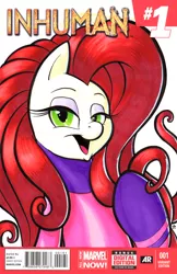 Size: 412x634 | Tagged: safe, artist:retrostarling, derpibooru import, ponified, pony, clothes, comic cover, female, inhumans, mare, marvel, marvel comics, medusa (marvel), solo, uniform