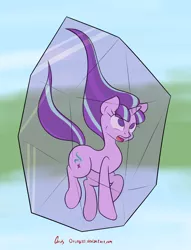 Size: 2234x2926 | Tagged: alternate ending, artist:orang111, crystal, derpibooru import, doodle, frozen, safe, solo, starlight gets what's coming to her, starlight glimmer, stasis, the cutie re-mark, trapped