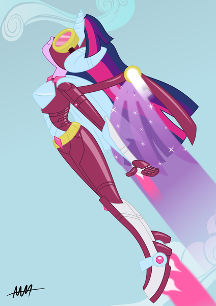 Size: 4961x7016 | Tagged: safe, artist:drewdini, derpibooru import, masked matter-horn, twilight sparkle, equestria girls, power ponies (episode), absurd resolution, equestrian city, goggles, power ponies, solo