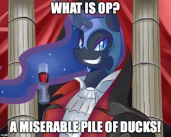 Size: 625x500 | Tagged: artist:sallymon, caption, castlevania, castlevania: symphony of the night, derpibooru import, image macro, meme, nightmare moon, op, safe, solo, text, what is a man