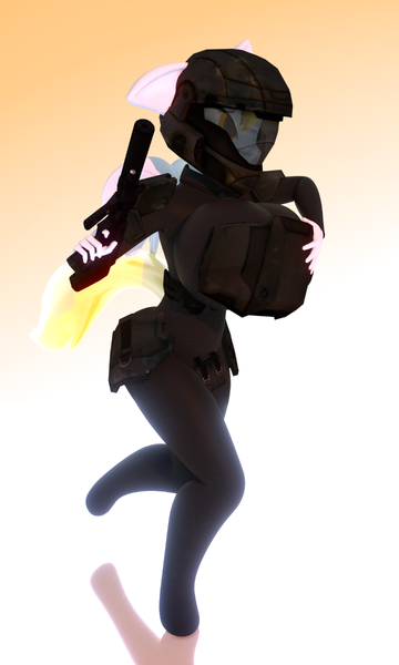 Size: 720x1200 | Tagged: 3d, anthro, armor, artist:sparkbox, big breasts, blender, breasts, busty derpy hooves, derpibooru import, derpy hooves, female, gun, halo (series), odst, solo, solo female, suggestive, weapon