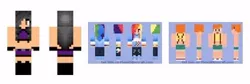 Size: 446x149 | Tagged: safe, derpibooru import, rainbow dash, minecraft, minecraft skin, minecraft skins, misty brightdawn, paige, pokémon, wwe