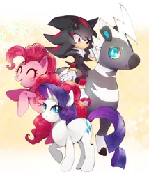 Size: 591x691 | Tagged: artist:wa, blitzle, crossover, derpibooru import, pinkie pie, pixiv, pokémon, rarity, safe, shadow the hedgehog, sonic the hedgehog (series)