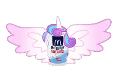 Size: 1366x768 | Tagged: derpibooru import, edit, mcdonald's, mcflurry, princess flurry heart, princess mcflurry, pun, safe, simple background, spoiler:s06, transparent background