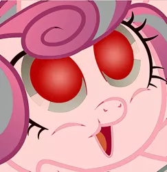 Size: 2004x2064 | Tagged: 1000 years in photoshop, derpibooru import, glowing eyes, it's happening, open mouth, princess flurry heart, safe, smiling, solo, spoiler:s06, your soul is mine