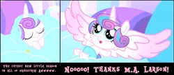 Size: 1199x522 | Tagged: safe, derpibooru import, princess flurry heart, alicorn, pony, spoiler:s06, baby, drama, flurry heart drama, it's happened and now we can't stop it, larsonitis, meme, mood whiplash, thanks m.a. larson, wings