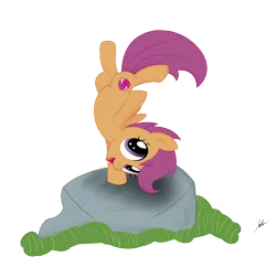 Size: 2396x2235 | Tagged: artist:noxdrachen, backbend, balancing, cute, cutealoo, cutie mark, derpibooru import, handstand, open mouth, safe, scootaloo, simple background, solo, the cmc's cutie marks, transparent background, upside down