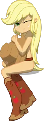 Size: 645x1759 | Tagged: suggestive, artist:zacatron94, derpibooru import, applejack, equestria girls, applejack's hat, boots, clothes, covering, cowboy boots, cowboy hat, female, hat, hat censor, nudity, one eye closed, partial nudity, shoes, simple background, solo, solo female, topless, transparent background, vector, wink