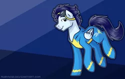 Size: 1240x790 | Tagged: safe, artist:rubywave32, derpibooru import, soarin', pegasus, pony, clothes, goggles, male, solo, stallion, uniform, wonderbolts uniform