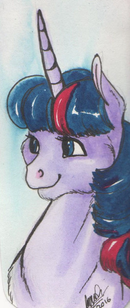 Size: 498x1182 | Tagged: safe, artist:sagastuff94, derpibooru import, twilight sparkle, twilight sparkle (alicorn), alicorn, pony, solo, traditional art