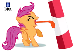 Size: 800x558 | Tagged: safe, artist:bb-k, derpibooru import, scootaloo, hearth's warming eve (episode), 8 foot candy cane, candy, candy cane, food, hearth's warming eve, licking, simple background, solo, stuck, tongue out, tongue stuck to pole, transparent background, vector