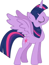 Size: 2500x3330 | Tagged: safe, artist:bluetech, derpibooru import, twilight sparkle, twilight sparkle (alicorn), alicorn, pony, princess twilight sparkle (episode), .svg available, eyes closed, female, inkscape, mare, simple background, solo, standing, transparent background, vector