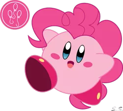 Size: 1089x987 | Tagged: artist:silver-soldier, derpibooru import, kirby, kirby (character), kirbyfied, kirby pie, pinkie pie, safe, simple background, slashy intensifies, solo, species swap, transparent background, vector