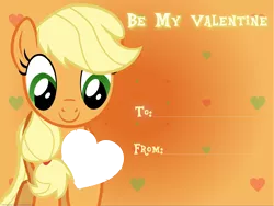 Size: 8000x6007 | Tagged: absurd resolution, applejack, artist:justisanimation, cute, derpibooru import, hatless, holiday, missing accessory, safe, solo, template, valentine's day