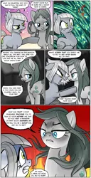 Size: 983x1920 | Tagged: safe, artist:pencils, derpibooru import, cloudy quartz, limestone pie, earth pony, pony, comic:anon's pie adventure, adoraquartz, alternate hairstyle, angry, bedroom eyes, butt, comic, cute, dialogue, don't mess with mama, duo, female, fire, like mother like daughter, loose hair, mare, missing accessory, mother and child, mother and daughter, night, nose wrinkle, plot, rock farm, scrunchy face, sparkles, stupid sexy cloudy quartz, threat
