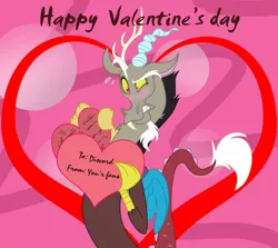 Size: 900x802 | Tagged: artist:icelion87, derpibooru import, discord, hearts and hooves day, holiday, safe, solo, valentine's day