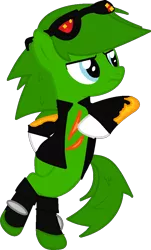 Size: 653x1080 | Tagged: safe, artist:casey-the-unicorn, artist:shanics, derpibooru import, ponified, pony, scourge the hedgehog, simple background, solo, sonic the hedgehog (series), transparent background